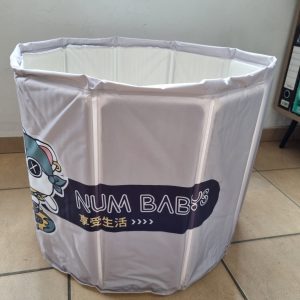 Portable Bath Tub for Toddlers - Foldable Deep Soak Bathtub for Kids Comes with inflatable head cushion